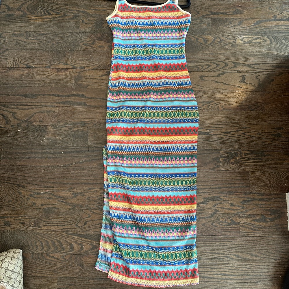 Source Unknown Multicolor Striped Tank Maxi Dress